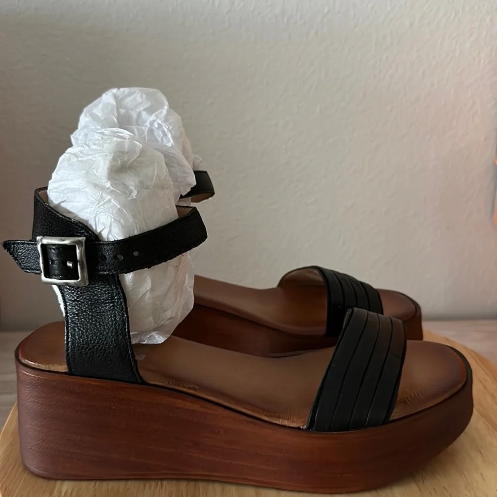 - Miz Mooz Leather Platform Wedges - Gwyneth